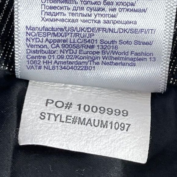 NYDJ Black Striped Linen Blend Trouser Pants Sz 0 - Picture 9 of 13